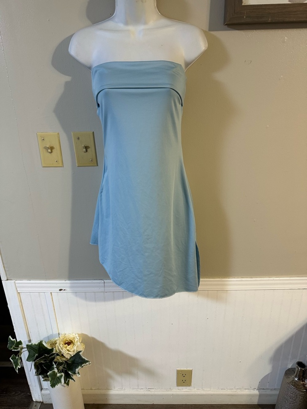 Strapless Light Blue Sundress